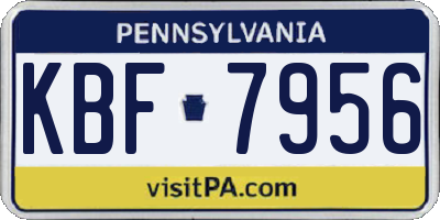 PA license plate KBF7956