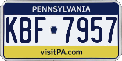 PA license plate KBF7957