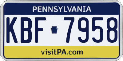 PA license plate KBF7958
