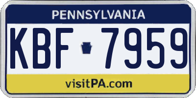 PA license plate KBF7959