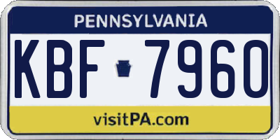 PA license plate KBF7960