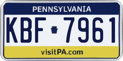 PA license plate KBF7961