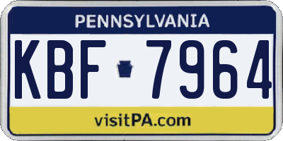PA license plate KBF7964