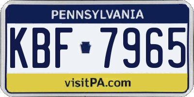 PA license plate KBF7965
