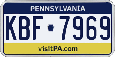 PA license plate KBF7969