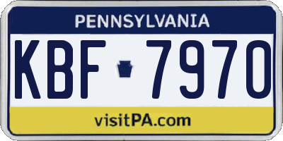PA license plate KBF7970