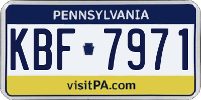PA license plate KBF7971