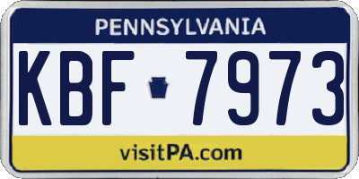 PA license plate KBF7973