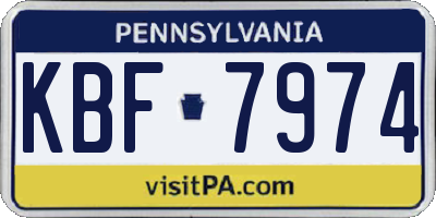 PA license plate KBF7974