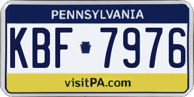 PA license plate KBF7976