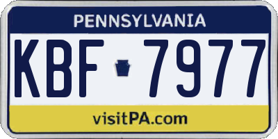 PA license plate KBF7977