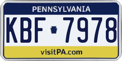 PA license plate KBF7978