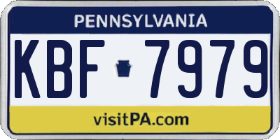 PA license plate KBF7979