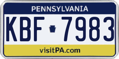 PA license plate KBF7983