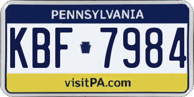 PA license plate KBF7984
