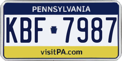 PA license plate KBF7987