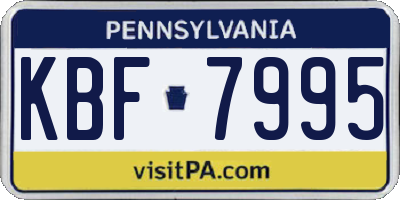 PA license plate KBF7995