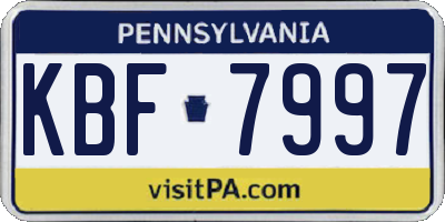 PA license plate KBF7997
