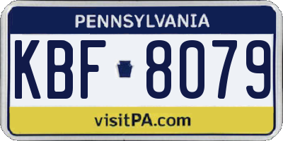 PA license plate KBF8079