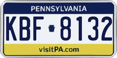 PA license plate KBF8132