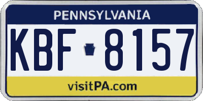 PA license plate KBF8157