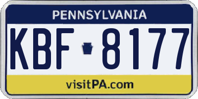 PA license plate KBF8177