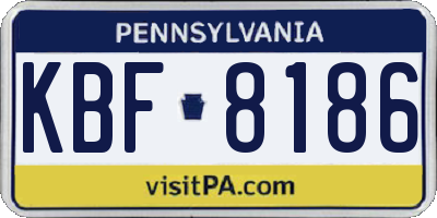 PA license plate KBF8186