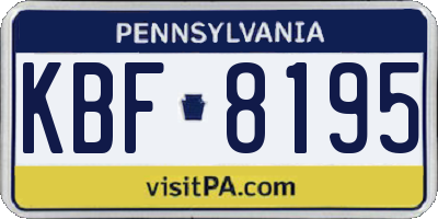 PA license plate KBF8195