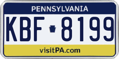 PA license plate KBF8199