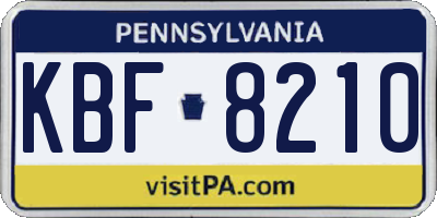 PA license plate KBF8210