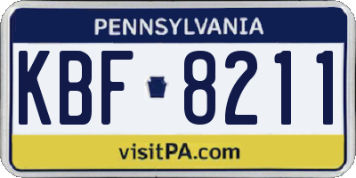 PA license plate KBF8211
