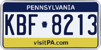 PA license plate KBF8213