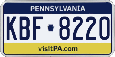 PA license plate KBF8220