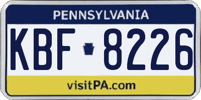 PA license plate KBF8226