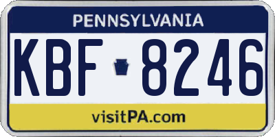 PA license plate KBF8246