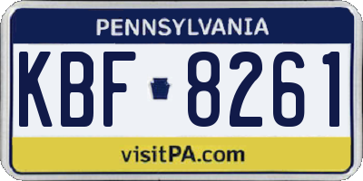PA license plate KBF8261