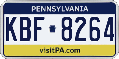PA license plate KBF8264