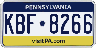 PA license plate KBF8266