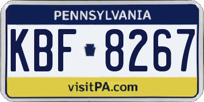 PA license plate KBF8267