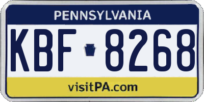 PA license plate KBF8268