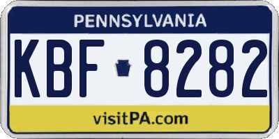 PA license plate KBF8282