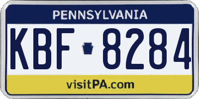 PA license plate KBF8284