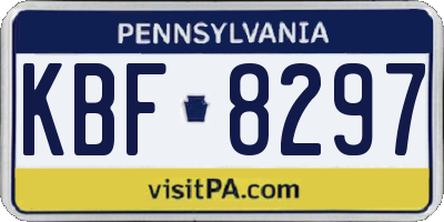 PA license plate KBF8297