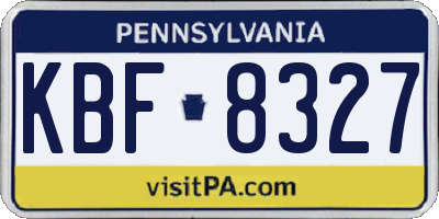 PA license plate KBF8327