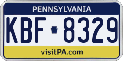PA license plate KBF8329