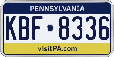 PA license plate KBF8336