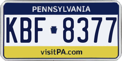 PA license plate KBF8377