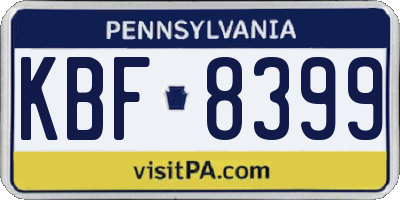 PA license plate KBF8399