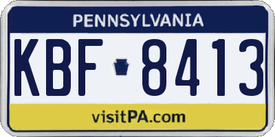 PA license plate KBF8413