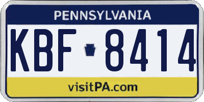 PA license plate KBF8414
